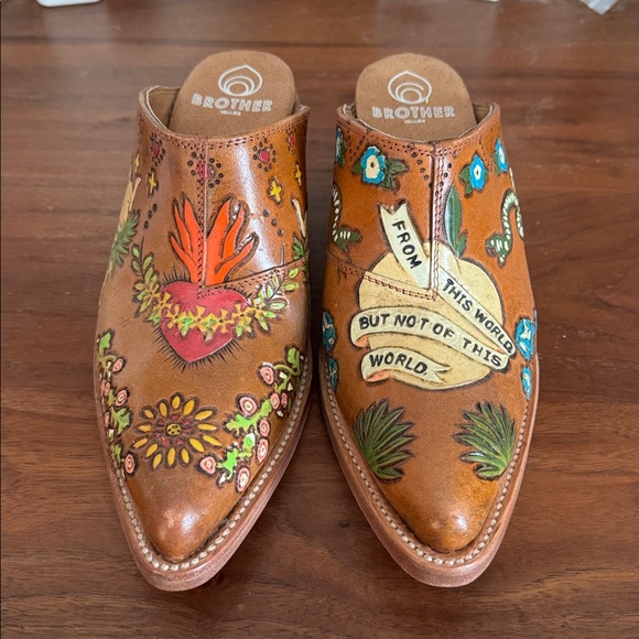 Brother Vellies Shoes - Brother Vellies Colorful Handpainted Eve Doodle Mules